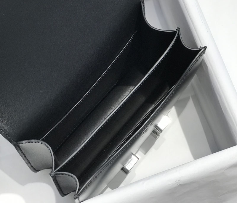 エルメス アウトレット 海外 HERMES コンスタンス3 ミニ 黒 ブラック ボックスカーフ シルバー金具 2627413 コンスタンス ミニ 入手困難 - 画像 (4)