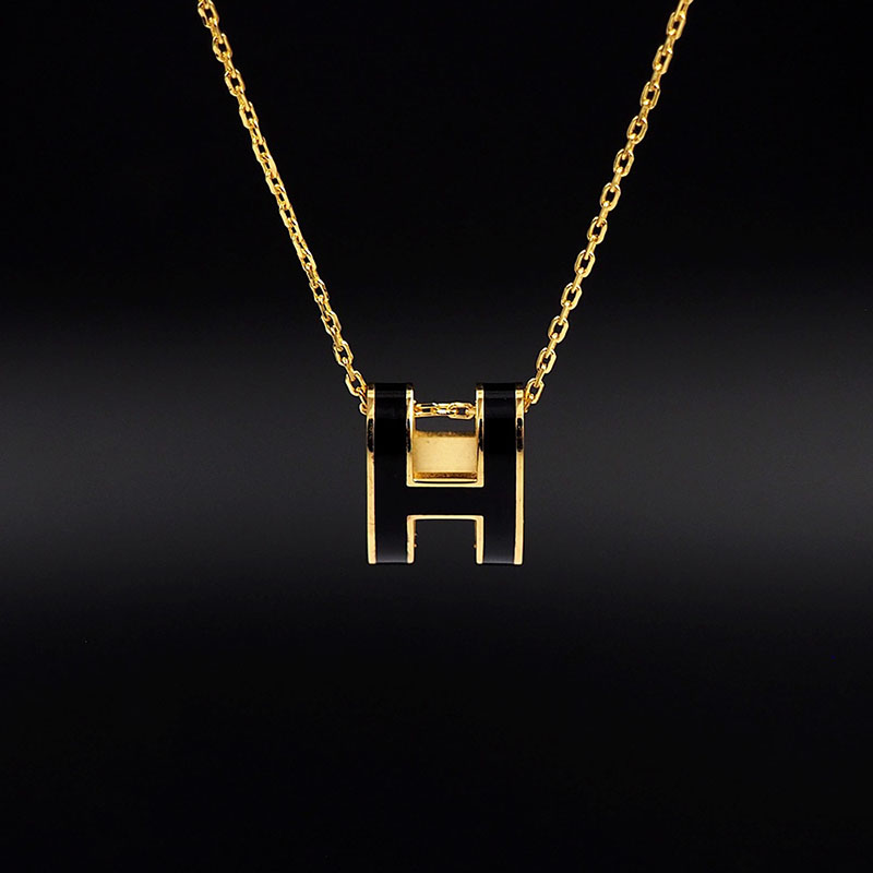 エルメス HERMES ミニ ポップアッシュ ポップH ネックレス ブラック ゴールド金具 2627456 ポップアッシュ ネックレス 定価 - 画像 (10)