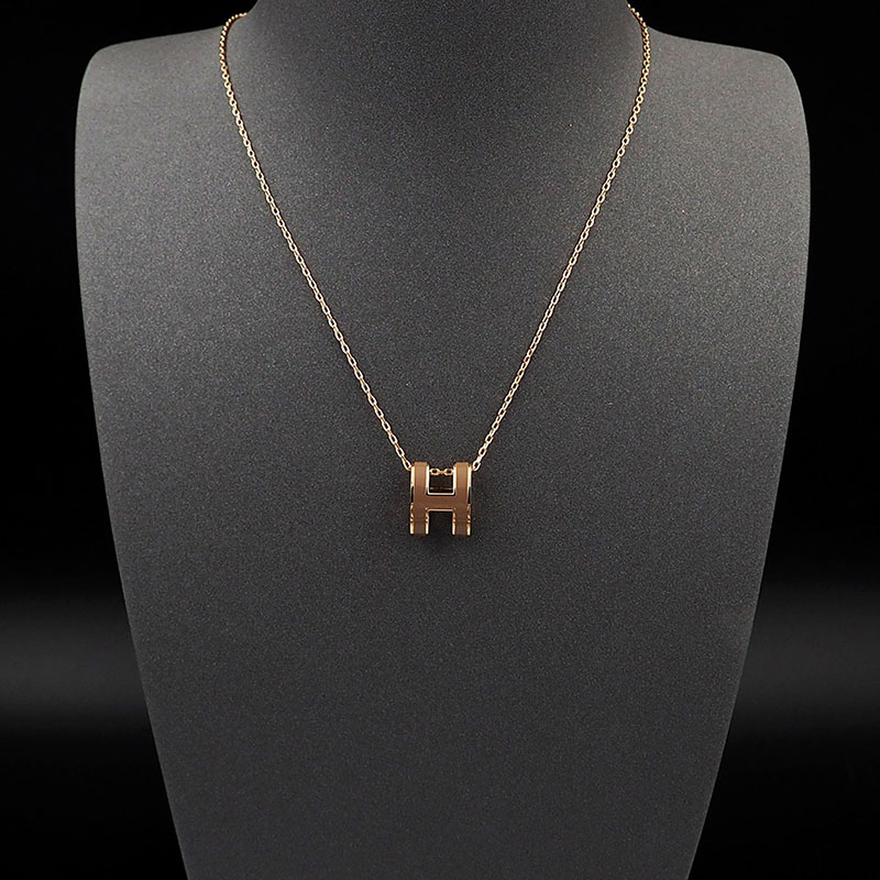 エルメス HERMES ミニ ポップアッシュ ポップH ネックレス エトゥープ シャンパンゴールド金具 2627459 エルメス ポップ H ネックレス ミニ - 画像 (8)