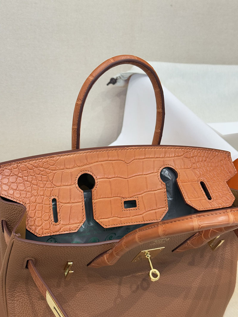 レディース エルメス バッグ 安い順 HERMES バーキン30 タッチ ゴールド トゴ/クロコダイル ゴールド金具2627475 エルメス専門店 おすすめ - 画像 (6)