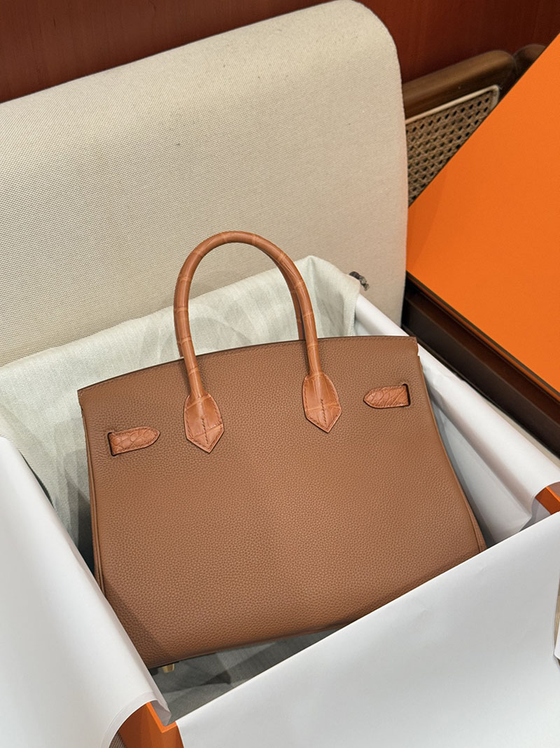 レディース エルメス バッグ 安い順 HERMES バーキン30 タッチ ゴールド トゴ/クロコダイル ゴールド金具2627475 エルメス専門店 おすすめ - 画像 (3)