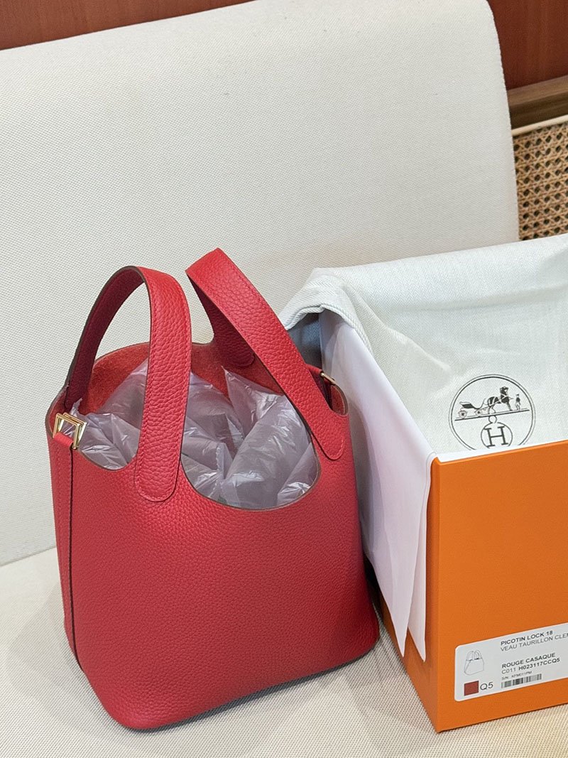 エルメス ピコタン人気色 HERMES ピコタンロック 18 PM ルージュカザック トリヨンクレマンス ゴールド金具 2627476 エルメス専門店 おすすめ - 画像 (8)