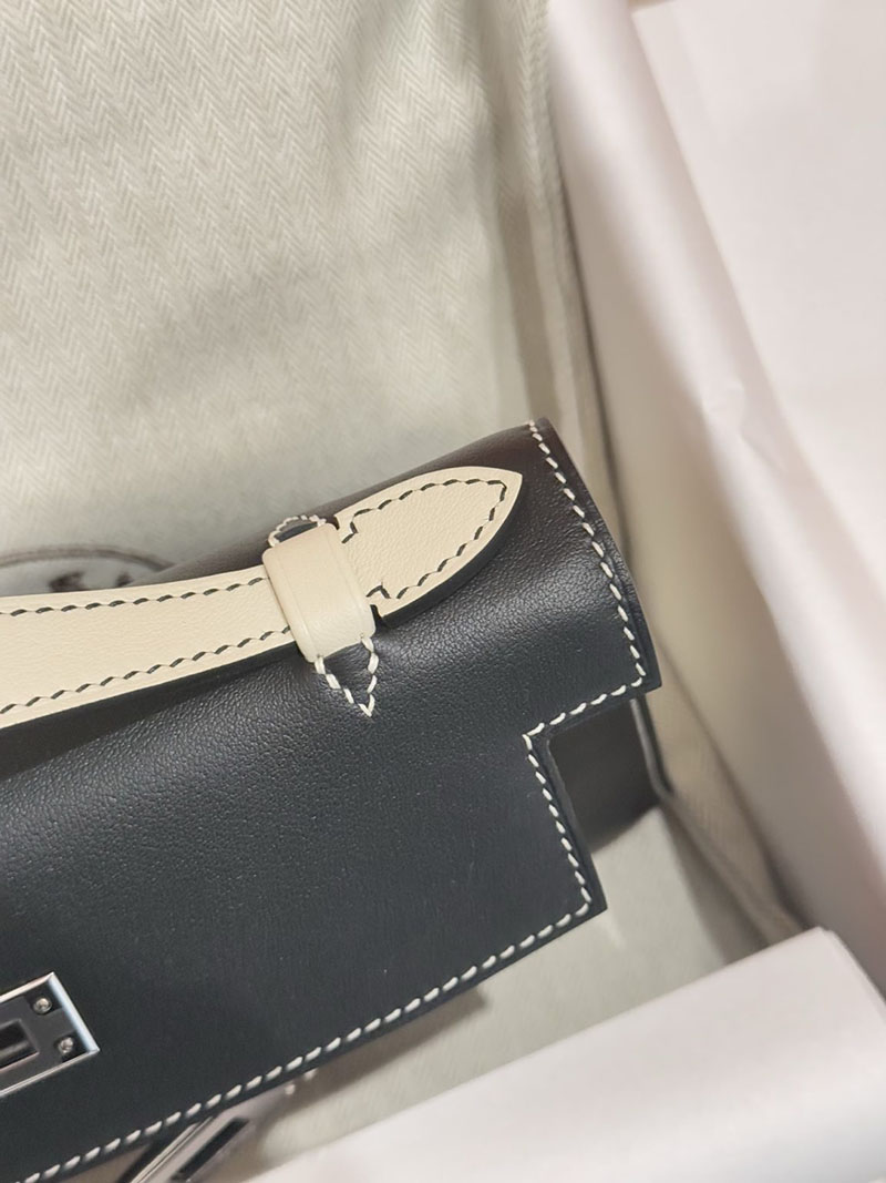 エルメス ミニ ケリー バッグ HERMES ポシェットケリー 黒 ブラック/ベトン スイフト シルバー金具 2627479 エルメス専門店 おすすめ - 画像 (11)