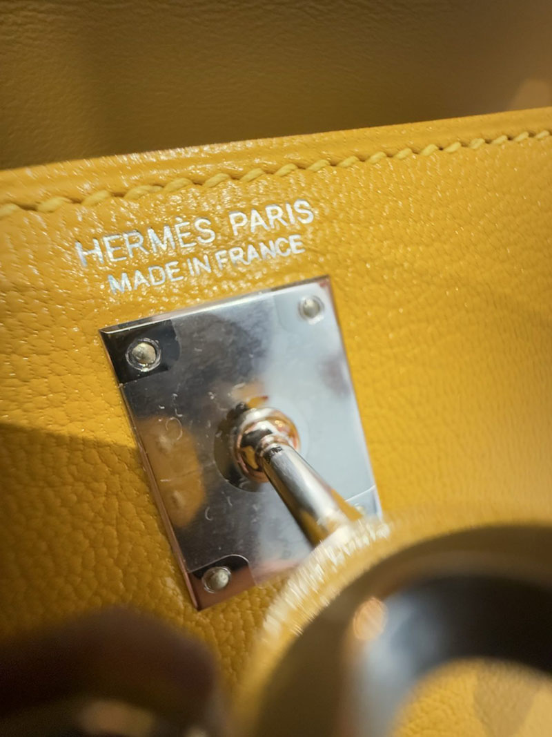 ミニケリー2 定価 HERMES ケリーミニ2 外縫い ジョーヌアンブル シェブルミゾル シルバー金具 2627480 エルメス専門店 おすすめ - 画像 (7)