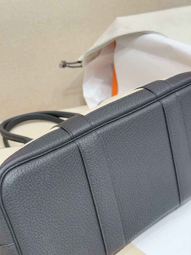 エルメス ガーデンパーティ風 HERMES ガーデンパーティ 30 TPM 黒 ブラック/グレー ネゴンダ/トワル シルバー金具 2627495 エルメス専門店 - 画像 (9)