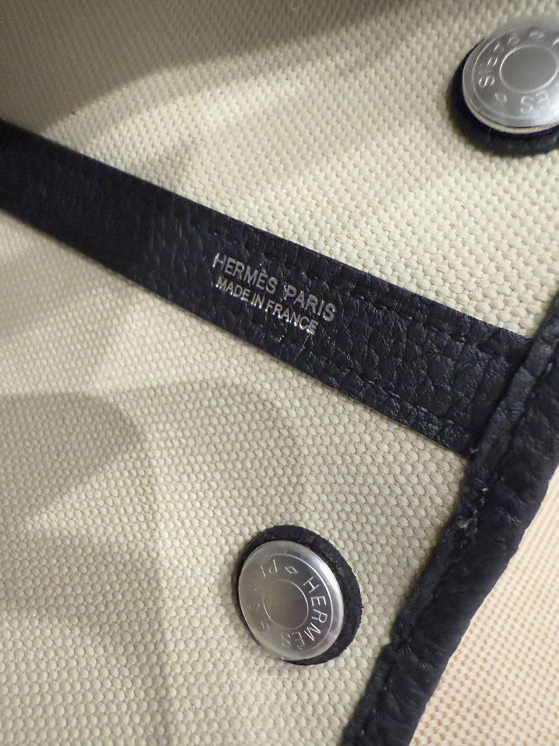 エルメス ガーデンパーティ風 HERMES ガーデンパーティ 30 TPM 黒 ブラック/グレー ネゴンダ/トワル シルバー金具 2627495 エルメス専門店 - 画像 (6)