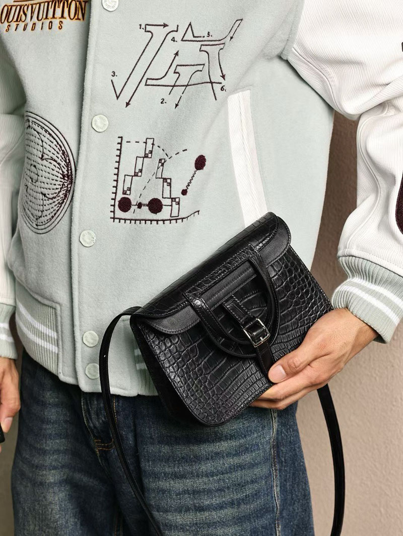 アルザンミニ 定価 HERMES アルザンミニ 黒 ブラック クロコダイル シルバー金具 2627496 エルメス専門店 おすすめ - 画像 (3)