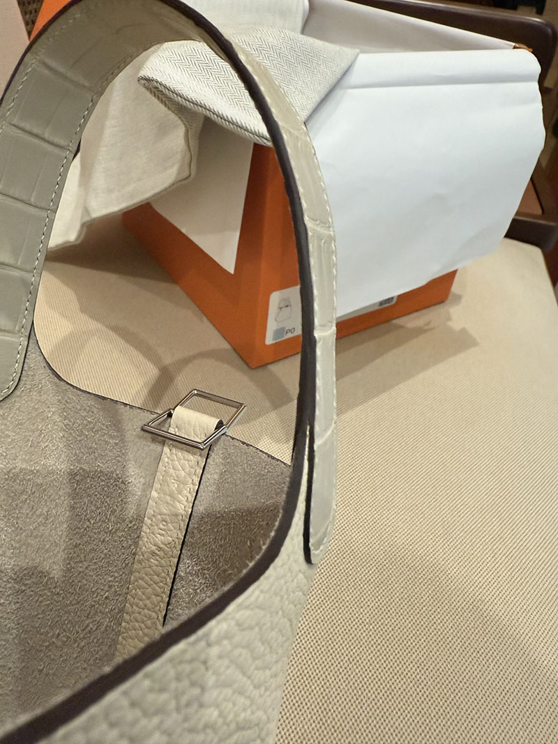 ピコタン ロック タッチ 定価 HERMES ピコタンロック 18 PM ナタ トリヨンクレマンス クロコダイル シルバー金具 2627511 エルメス専門店 - 画像 (9)