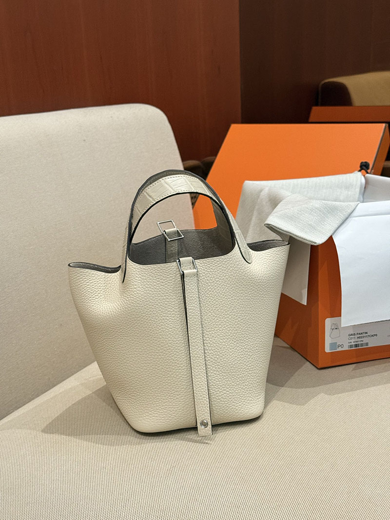 ピコタン ロック タッチ 定価 HERMES ピコタンロック 18 PM ナタ トリヨンクレマンス クロコダイル シルバー金具 2627511 エルメス専門店 - 画像 (8)