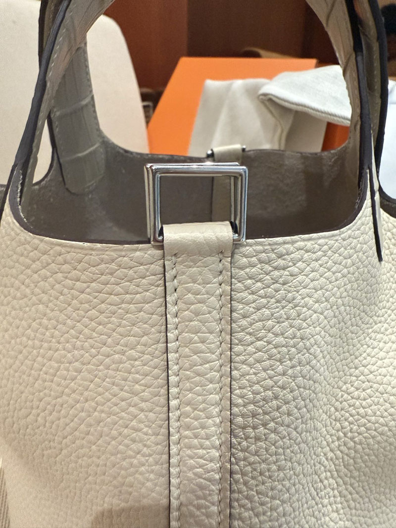 ピコタン ロック タッチ 定価 HERMES ピコタンロック 18 PM ナタ トリヨンクレマンス クロコダイル シルバー金具 2627511 エルメス専門店 - 画像 (5)