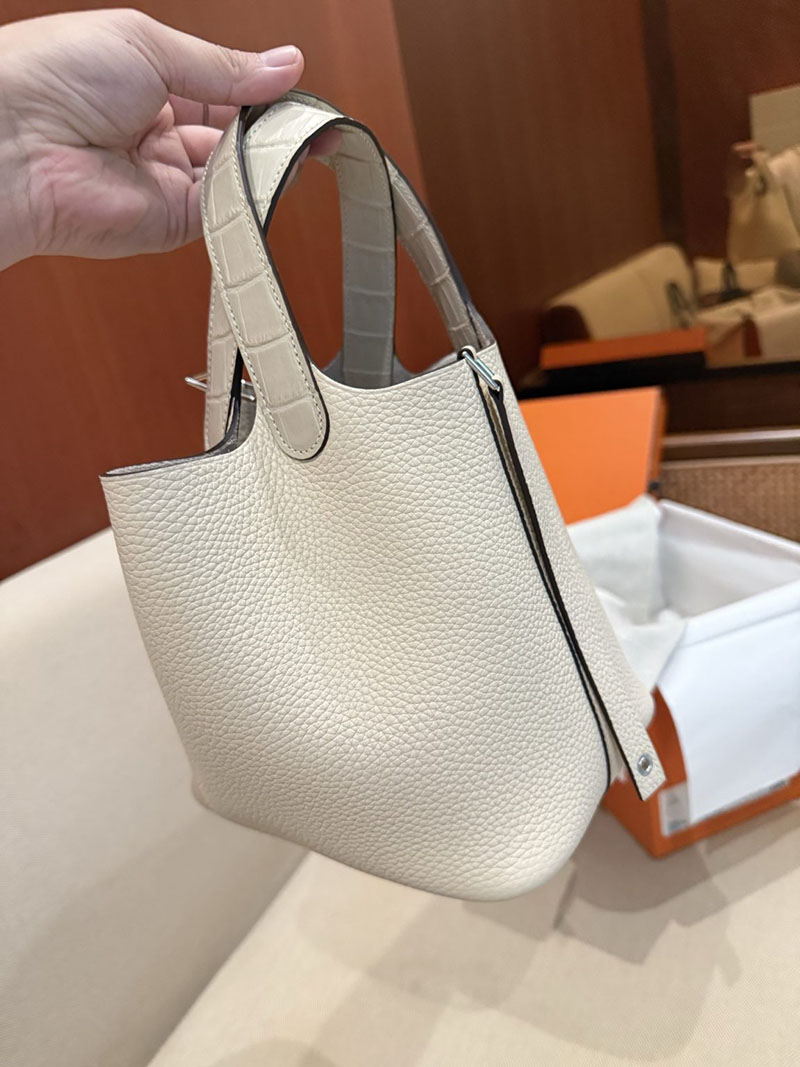 ピコタン ロック タッチ 定価 HERMES ピコタンロック 18 PM ナタ トリヨンクレマンス クロコダイル シルバー金具 2627511 エルメス専門店 - 画像 (3)