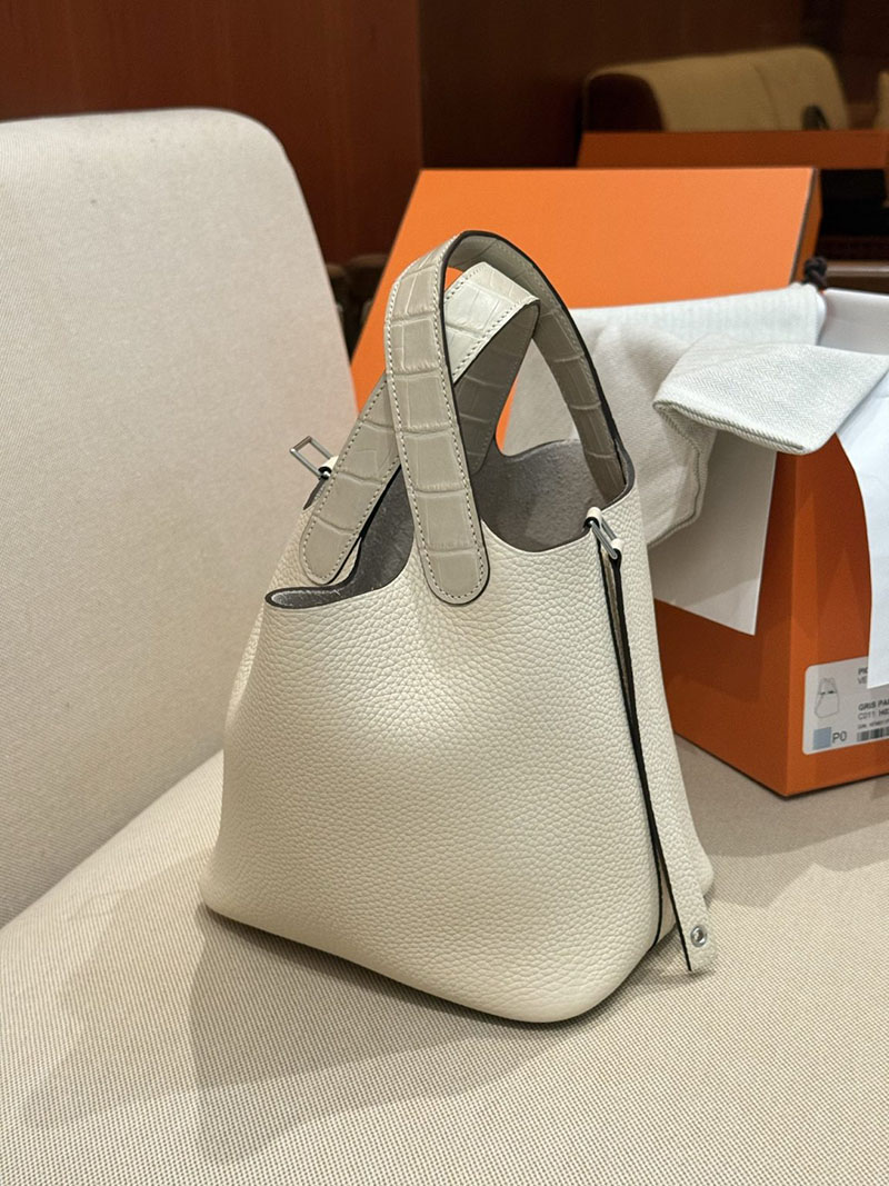 ピコタン ロック タッチ 定価 HERMES ピコタンロック 18 PM ナタ トリヨンクレマンス クロコダイル シルバー金具 2627511 エルメス専門店 - 画像 (2)
