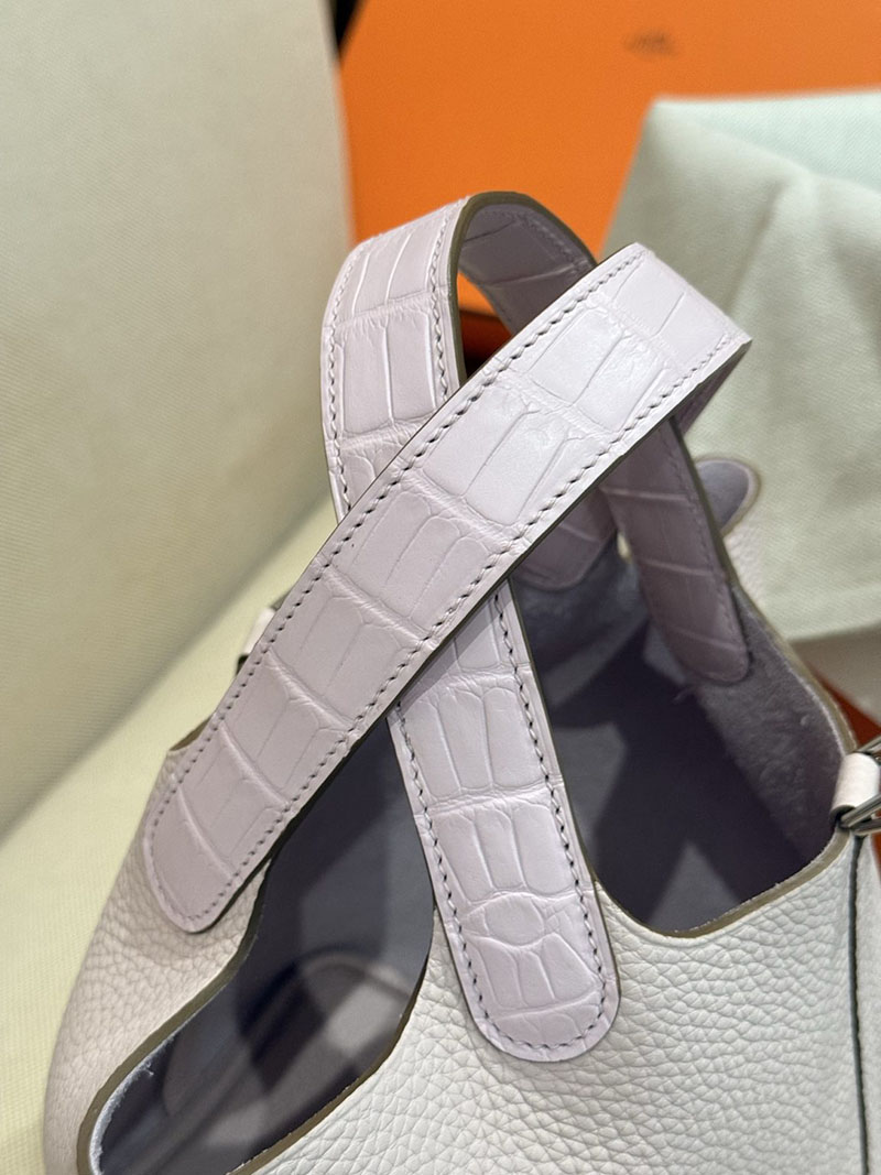ピコタン タッチ クロコ 定価 HERMES ピコタンロック 18 PM モーヴペール トリヨンクレマンス クロコダイル シルバー金具 2627513 エルメス専門店 - 画像 (9)