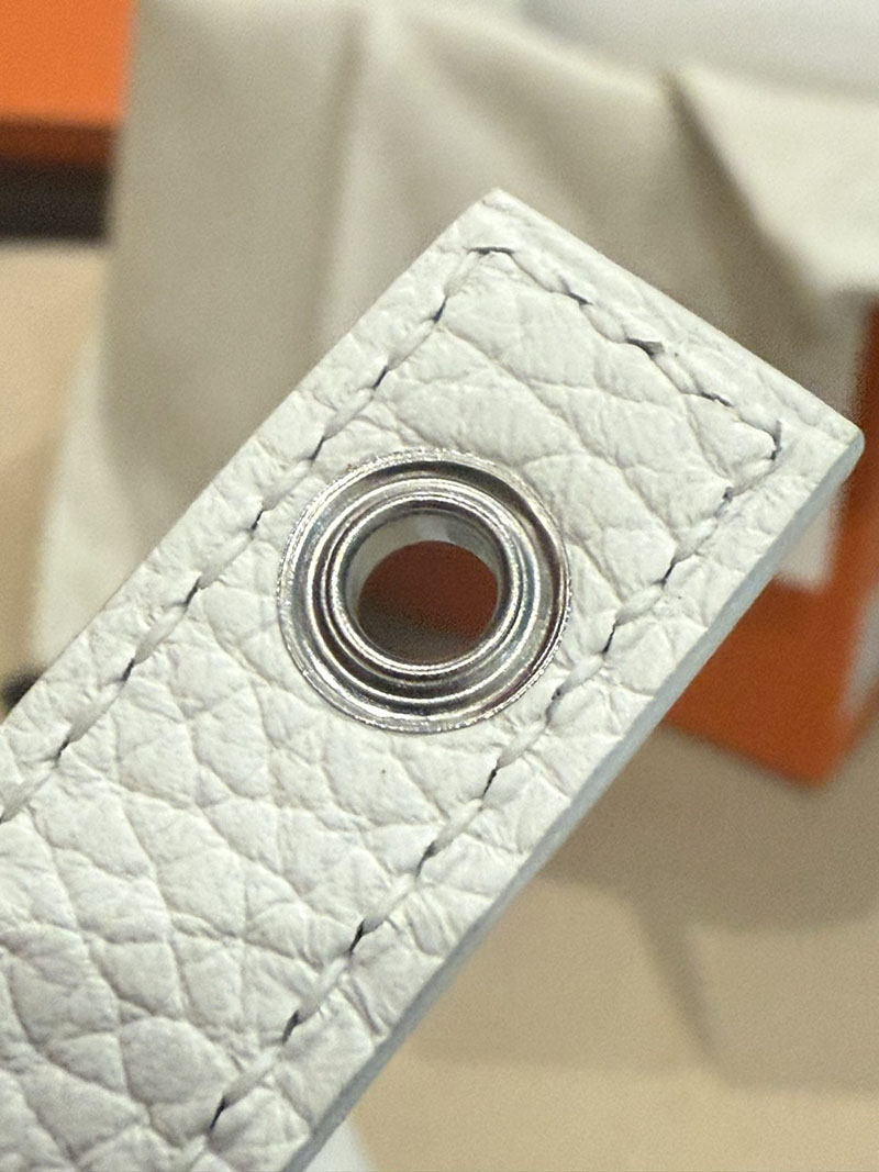 ピコタン ロックタッチ アリゲーター HERMES ピコタンロック 18 PM ホワイト トリヨンクレマンス クロコダイル シルバー金具 2627514 - 画像 (9)