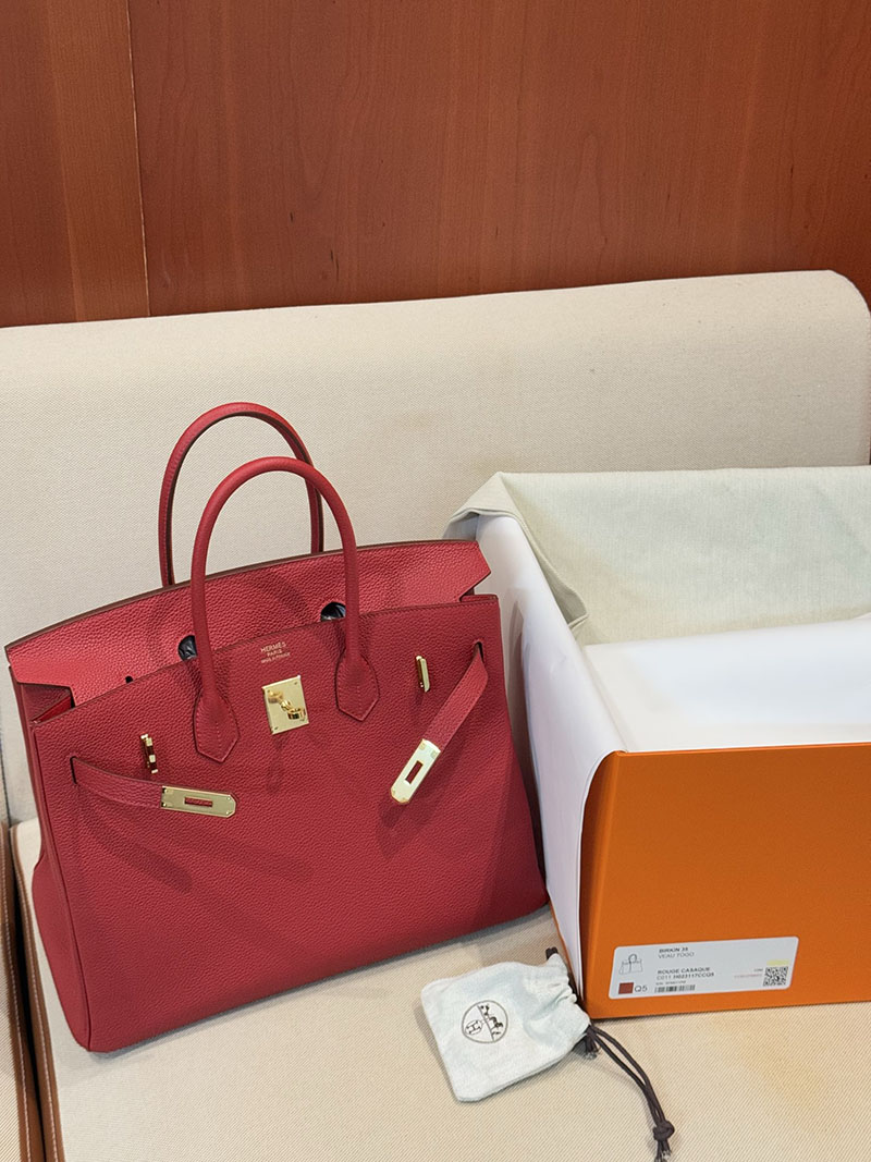 流行り廃り のないブランドバッグ HERMES バーキン35 ルージュカザック トゴ ゴールド金具 2627516 エルメス専門店 おすすめ - 画像 (13)