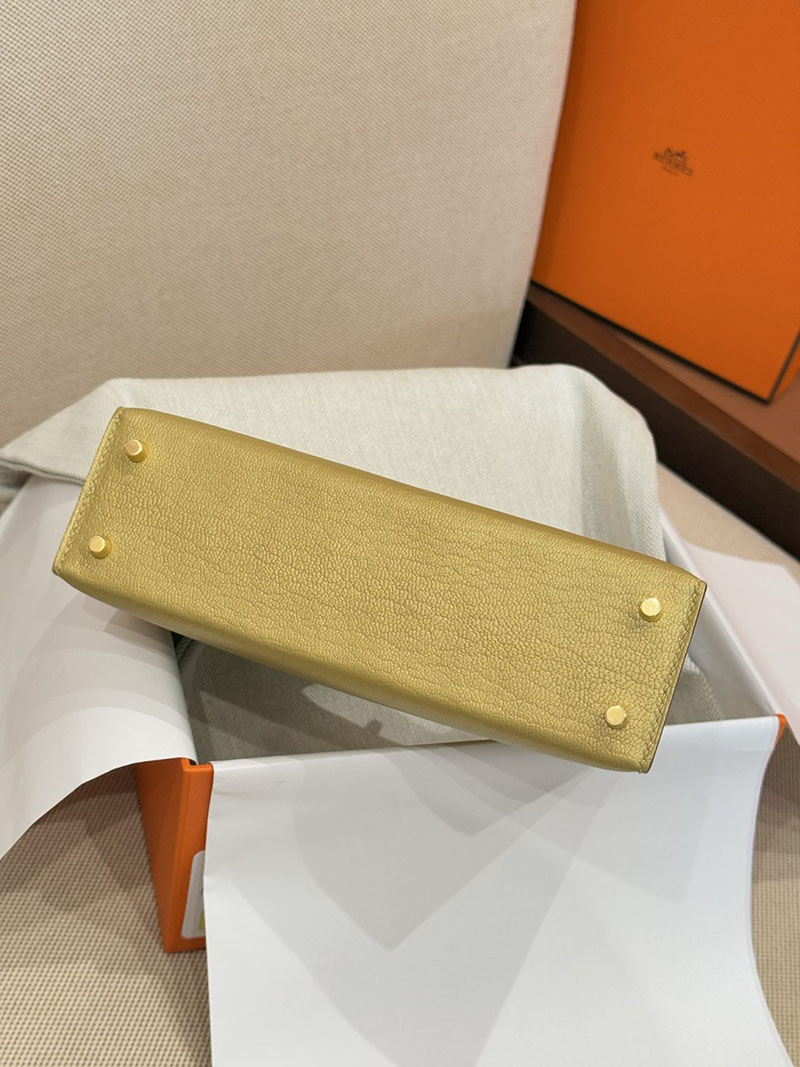 手提げバッグ 小さめ おしゃれ HERMES ケリーミニ2 外縫い ドレ シェブルミゾル ゴールド金具 2627518 エルメス専門店 おすすめ - 画像 (13)