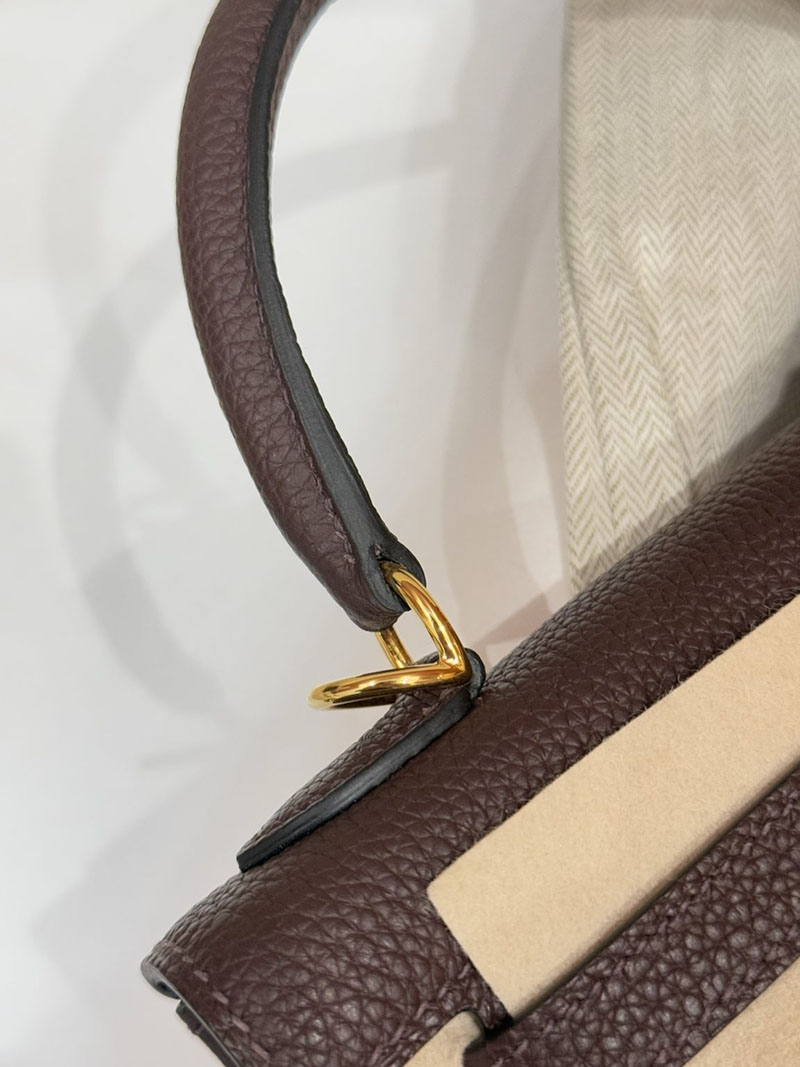 女性 バッグ 人気 40代 ハイブランド HERMES ケリー25 内縫い ルージュセリエ ヴォーエプソン ゴールド金具 2627526 エルメス専門店 - 画像 (7)