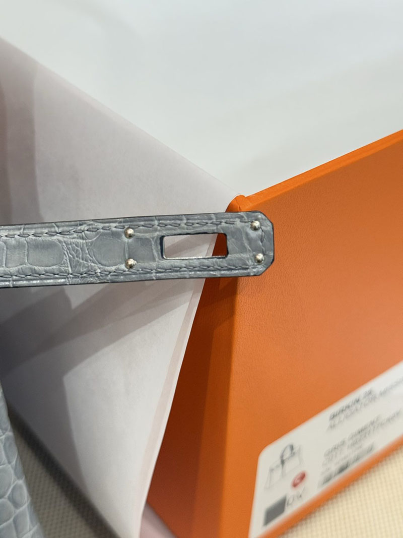 クロコダイルバッグ 安い HERMES バーキン25 グリシマン クロコダイル アリゲーターマット シルバー金具 2627529 エルメス専門店 おすすめ - 画像 (4)