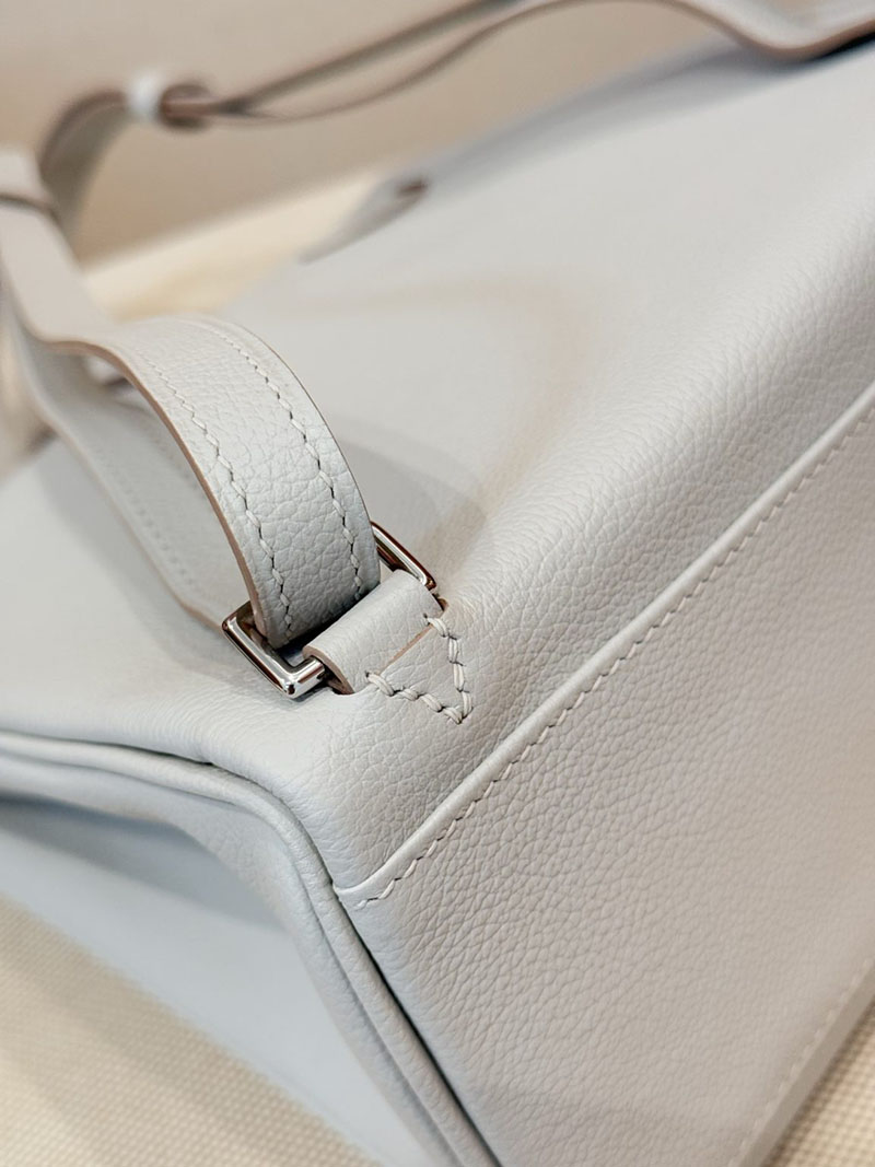 リュック レディース 人気ブランド HERMES エルメス ケリーアド PM パールグレー トリヨンクレマンス シルバー金具 2627531 エルメス専門店 おすすめ - 画像 (9)