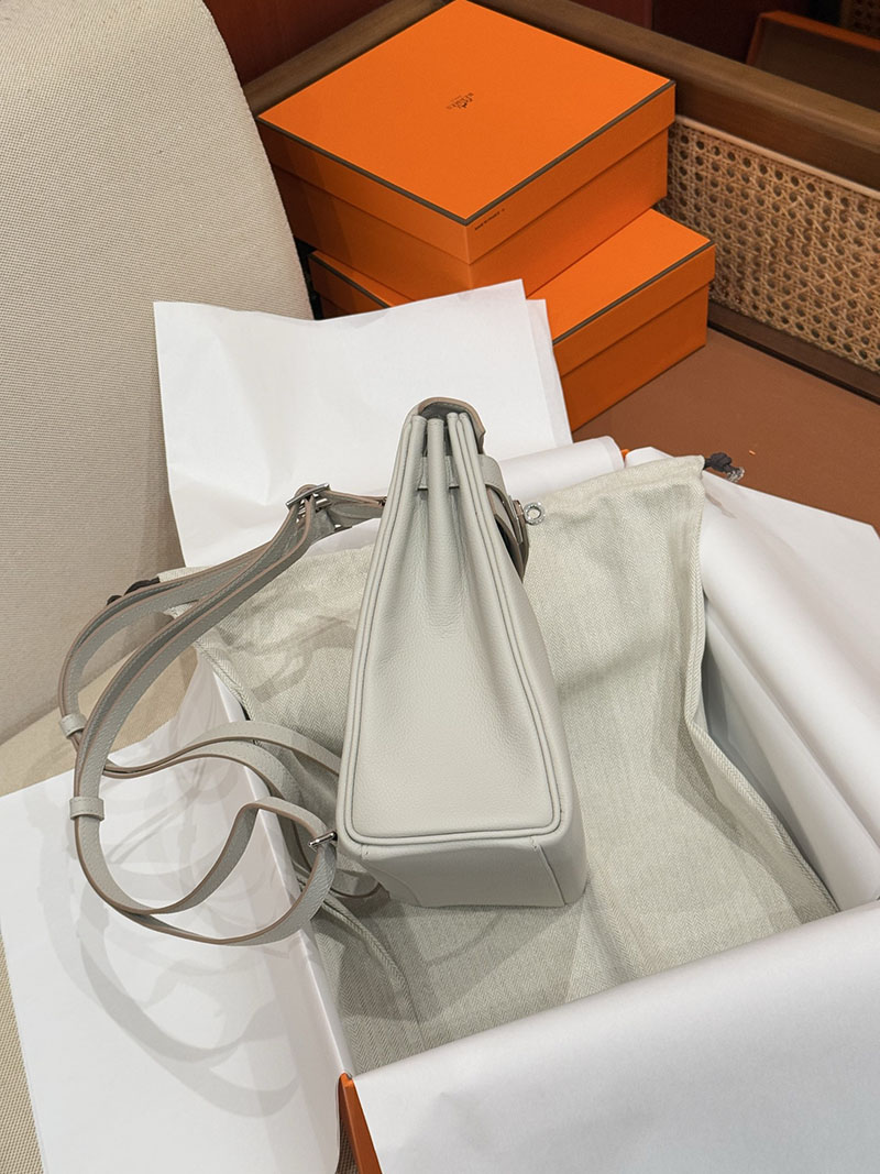 リュック レディース 人気ブランド HERMES エルメス ケリーアド PM パールグレー トリヨンクレマンス シルバー金具 2627531 エルメス専門店 おすすめ - 画像 (3)