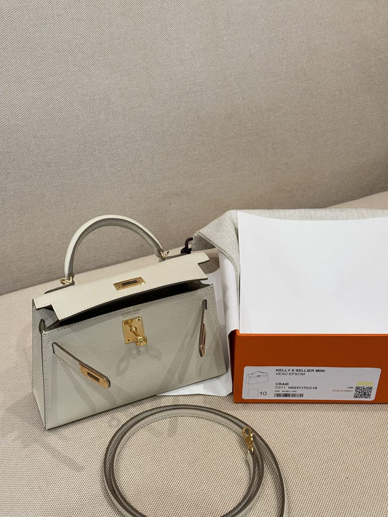 エルメス ミニバッグ レディース HERMES ケリーミニ2 外縫い クレ ヴォーエプソン ゴールド金具 2627536 エルメス専門店 おすすめ - 画像 (6)