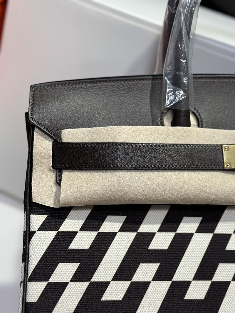 ビジネスバッグ メンズ ハイブランド HERMES オータクロア 40cm ブラック トワルアッシュ×スイフト シルバー金具 2627551 エルメス アウトレット 店舗 - 画像 (8)
