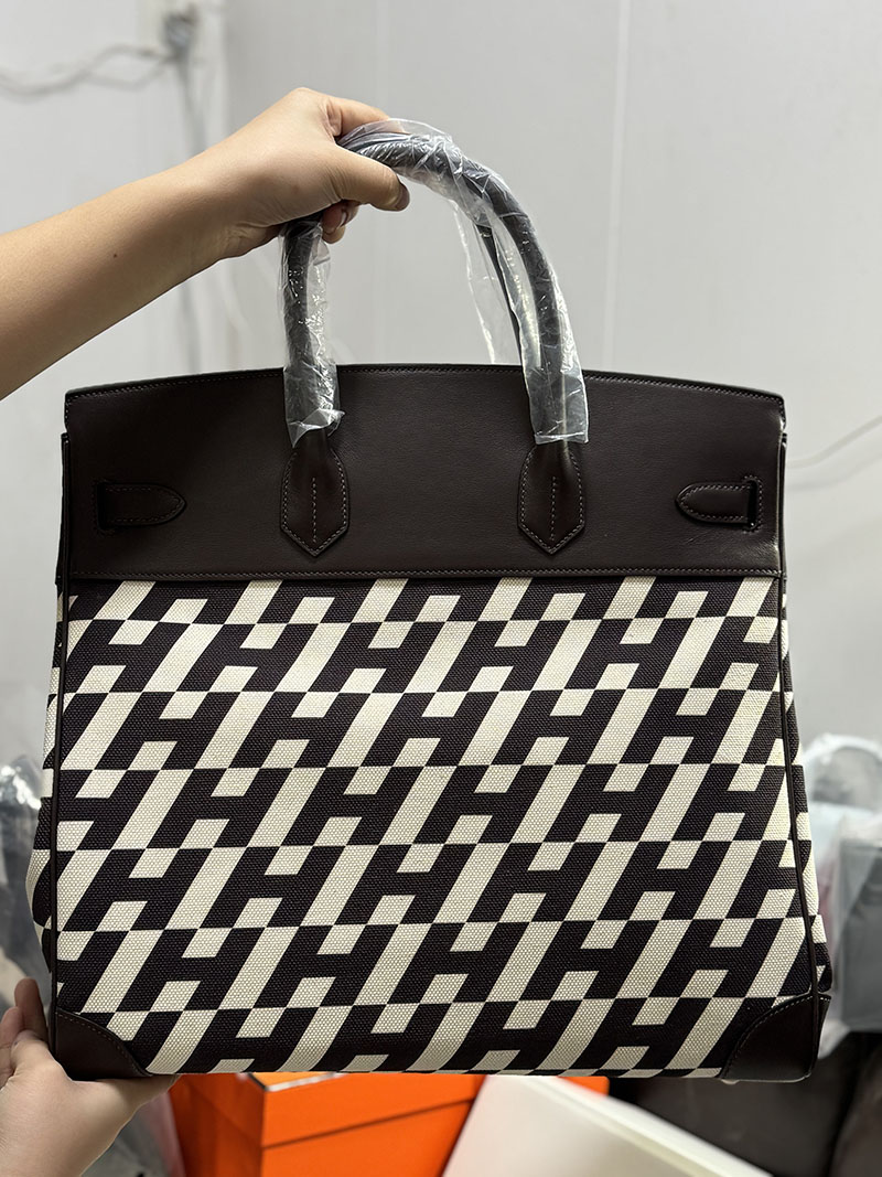 ビジネスバッグ メンズ ハイブランド HERMES オータクロア 40cm ブラック トワルアッシュ×スイフト シルバー金具 2627551 エルメス アウトレット 店舗 - 画像 (5)