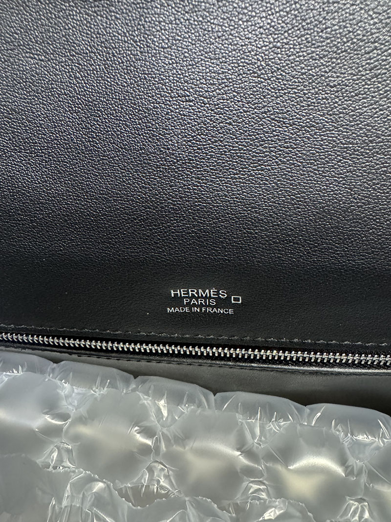 今流行りの バック レディース HERMES サック24/24 35 ヴァンキャトル ブラック/ナタ/ゴールド ヴォー・ヴォリュプト/クロコダイル シルバー金具 2627555 - 画像 (5)