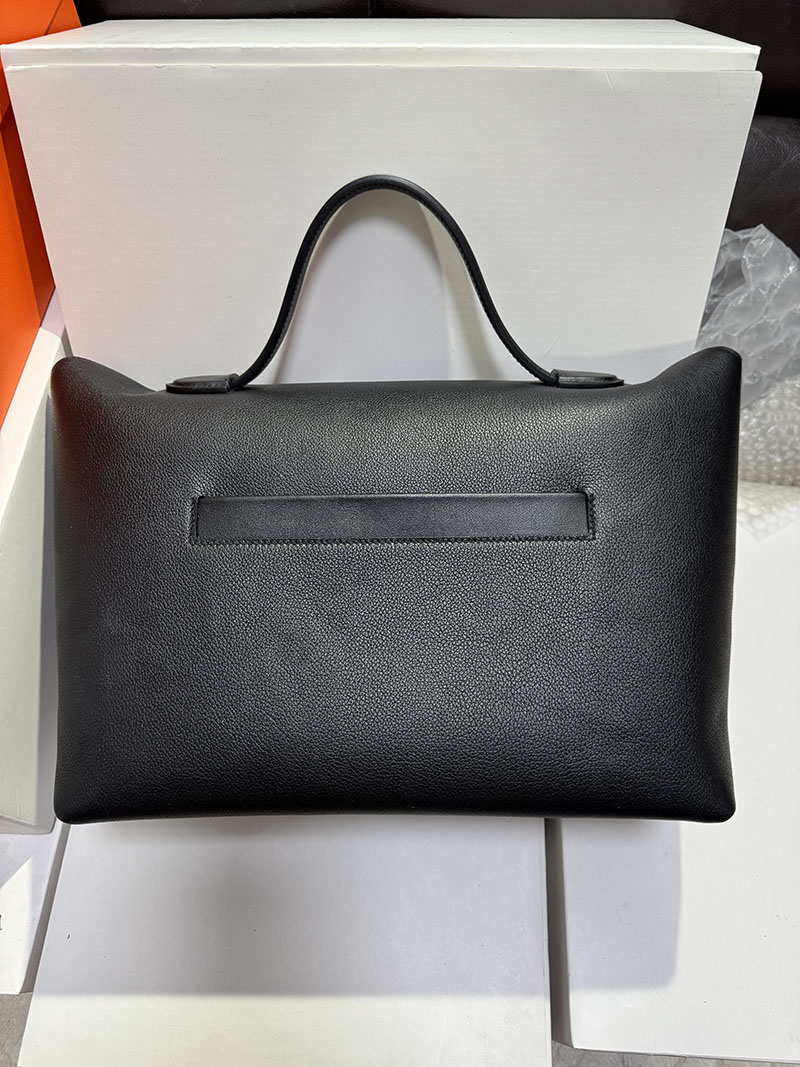 今流行りの バック レディース HERMES サック24/24 35 ヴァンキャトル ブラック/ナタ/ゴールド ヴォー・ヴォリュプト/クロコダイル シルバー金具 2627555 - 画像 (4)