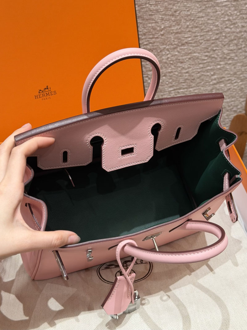 バーキン ヴェルソ 定価 HERMES バーキン25 ローズサクラ/ヴェールヴェルティゴ スイフト シルバー金具 2627563 エルメス アウトレット 店舗 - 画像 (10)