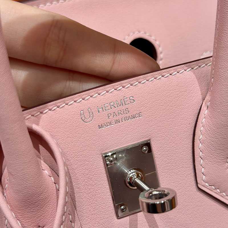バーキン ヴェルソ 定価 HERMES バーキン25 ローズサクラ/ヴェールヴェルティゴ スイフト シルバー金具 2627563 エルメス アウトレット 店舗 - 画像 (8)