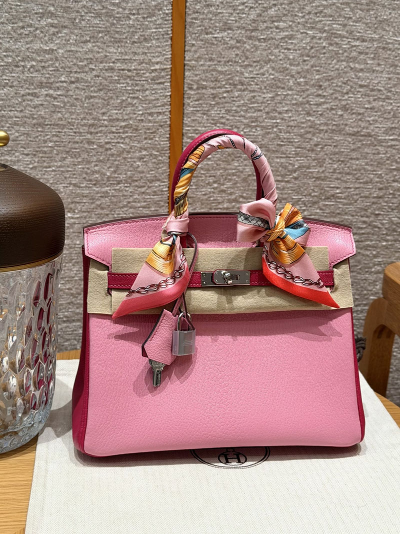 エルメス ピンク 人気色 HERMES バーキン25 ピンク/ローズティリアン シェブルミゾル シルバー金具 2627567 エルメス アウトレット 店舗 - 画像 (2)