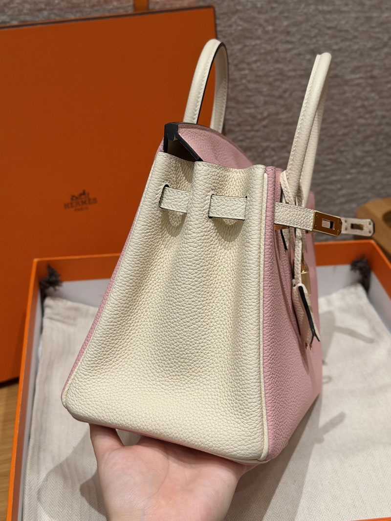 エルメス ピンク バーキン HERMES バーキン25 ローズサクラ/ナタ トゴ ゴールド金具 2627568 エルメス アウトレット 店舗 - 画像 (4)