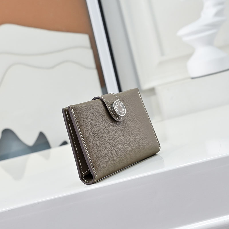 エルメス カード ケース 二 つ折り HERMES カードホルダー エトゥープ エバーカラー シルバー金具 2627573 エルメス アウトレット 店舗 - 画像 (6)