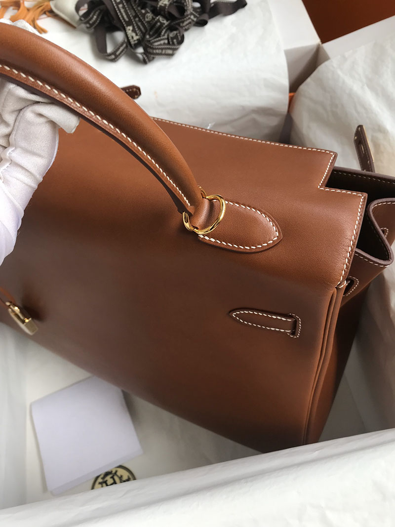メンズバッグ 流行り HERMES エルメス ケリー35cm 内縫い フォーブ バレニア ゴールド金具 2627593 エルメス 海外通販 - 画像 (5)