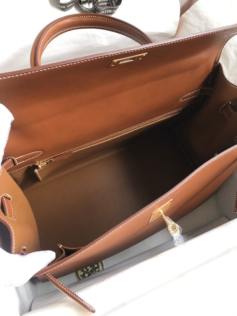 メンズバッグ 流行り HERMES エルメス ケリー35cm 内縫い フォーブ バレニア ゴールド金具 2627593 エルメス 海外通販 - 画像 (3)