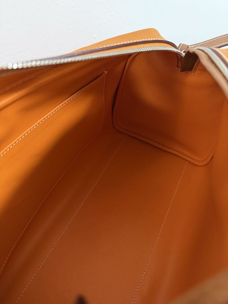 エルメス ビジネス バック メンズ HERMES ロング・クーリエ オレンジ/ゴールド/ブルードプリュス エバーカラー/トリヨンクレマンス シルバー金具 2627599 - 画像 (2)