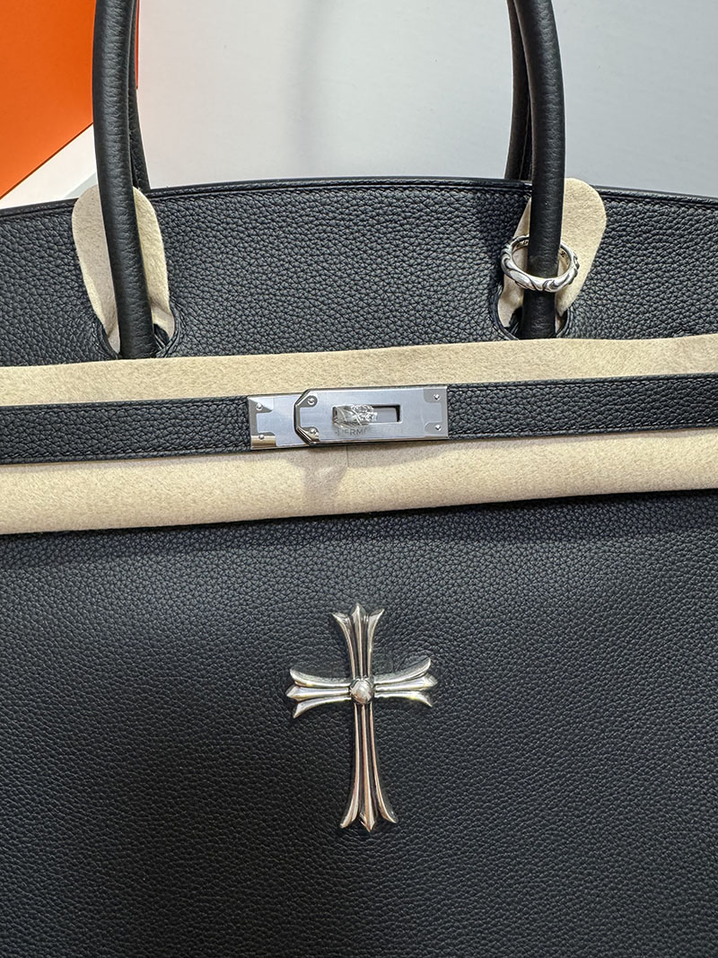 バーキン40 メンズ 定価 HERMES バーキン40 クロムハーツ 黒 ブラック トゴ シルバー金具 2627612 エルメス 海外通販 - 画像 (7)