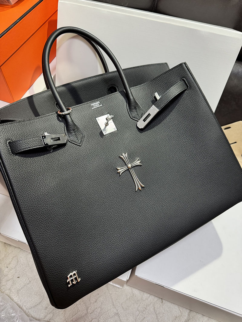 バーキン40 メンズ 定価 HERMES バーキン40 クロムハーツ 黒 ブラック トゴ シルバー金具 2627612 エルメス 海外通販 - 画像 (4)