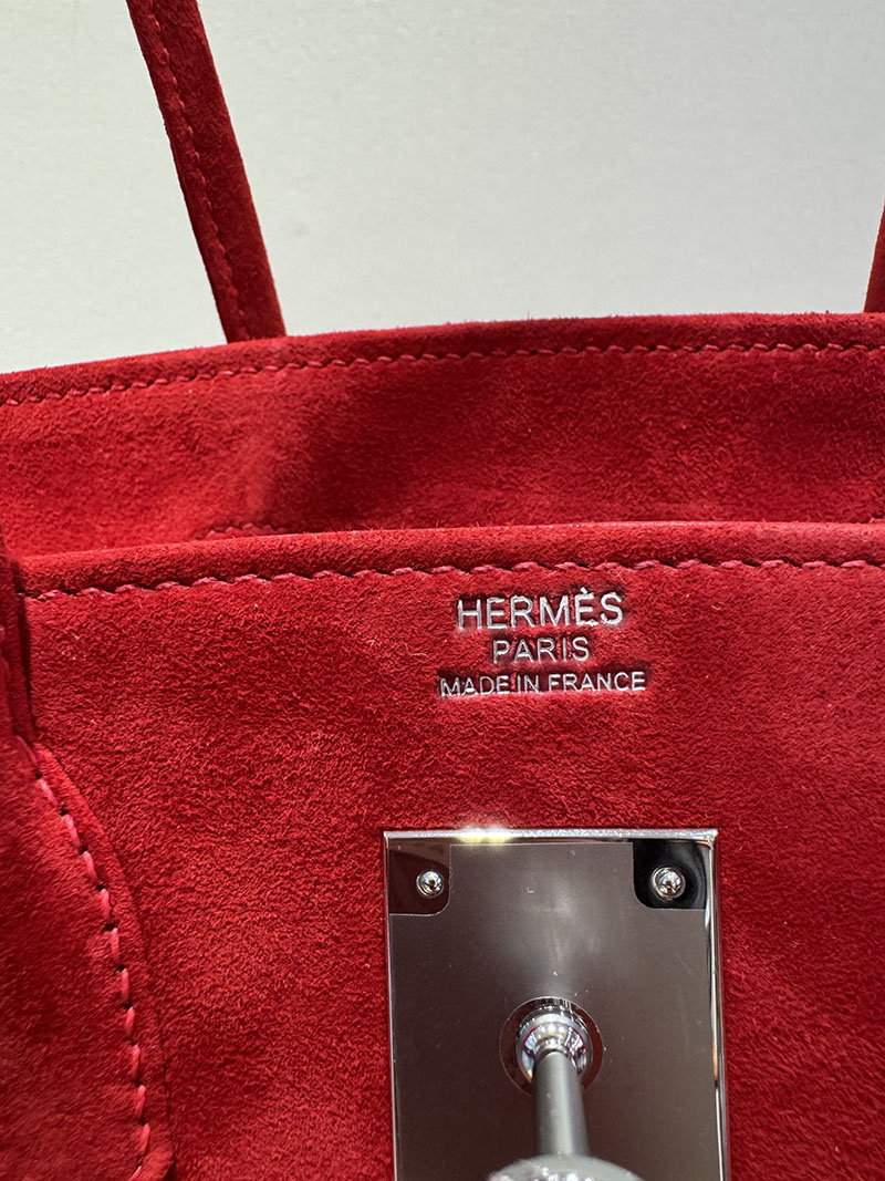 ショルダーバーキン 新作 HERMES バーキンショルダーライト 29 Shoulder birkin ルージュカザック ヴォー・グリズリー シルバー金具 2627621 - 画像 (7)