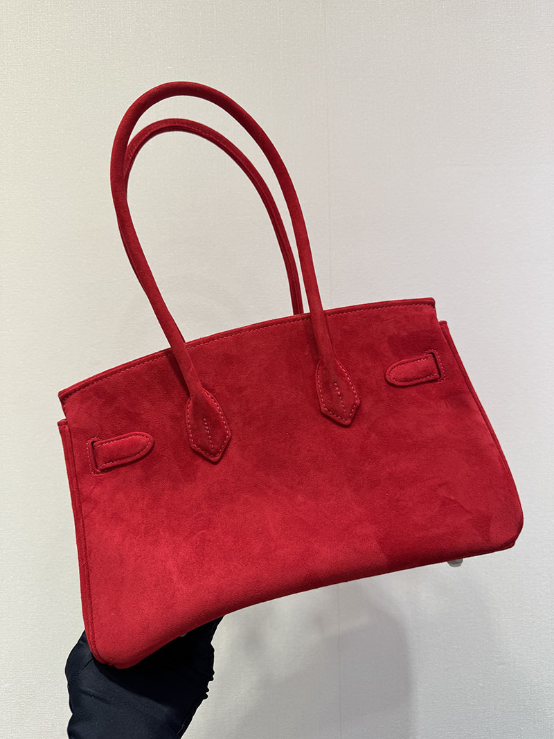 ショルダーバーキン 新作 HERMES バーキンショルダーライト 29 Shoulder birkin ルージュカザック ヴォー・グリズリー シルバー金具 2627621 - 画像 (4)