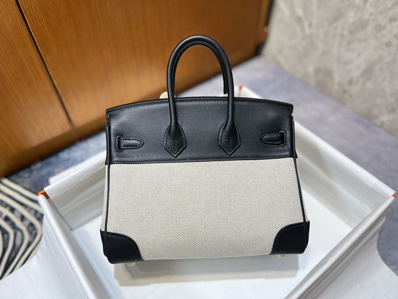 バーキン 定価 2026 HERMES バーキン25 キャンバス 黒 ブラック スイフト/トワルアッシュ ゴールド金具 2627640 エルメス 海外通販 - 画像 (9)
