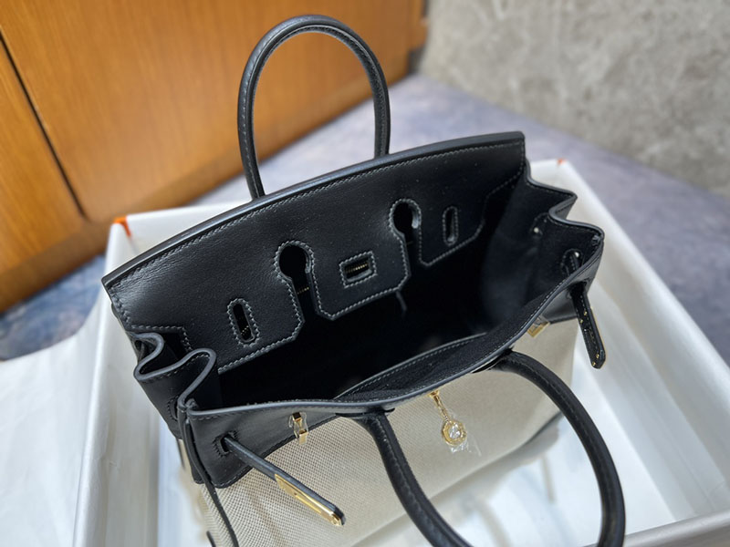 バーキン 定価 2026 HERMES バーキン25 キャンバス 黒 ブラック スイフト/トワルアッシュ ゴールド金具 2627640 エルメス 海外通販 - 画像 (8)