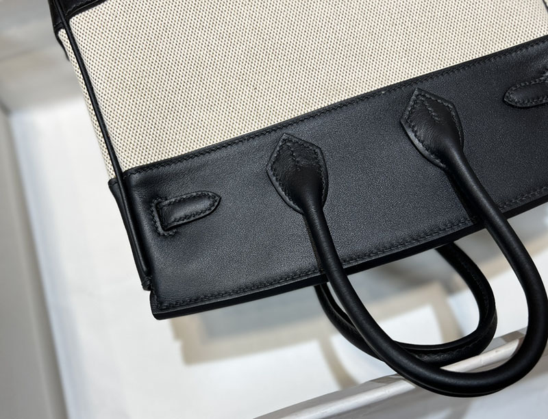 バーキン 定価 2026 HERMES バーキン25 キャンバス 黒 ブラック スイフト/トワルアッシュ ゴールド金具 2627640 エルメス 海外通販 - 画像 (6)