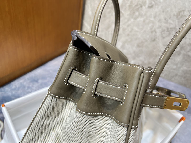 エルメス バーキン30 HERMES バーキン30 キャンバス エトゥープ スイフト/トワルアッシュ ゴールド金具 2627641 エルメス 海外通販 - 画像 (3)