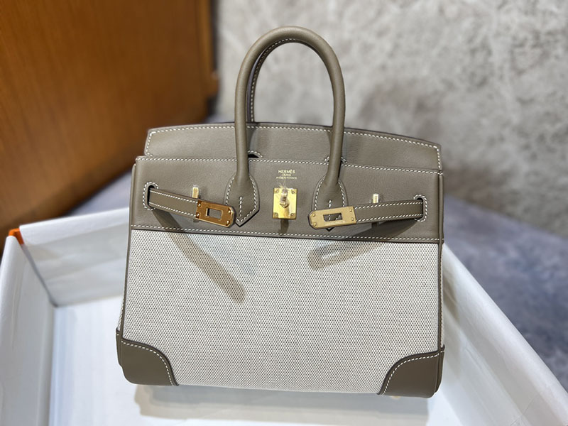 エルメス バーキン25 HERMES バーキン25 キャンバス エトゥープ スイフト/トワルアッシュ ゴールド金具 2627642 エルメス 海外通販 - 画像 (9)