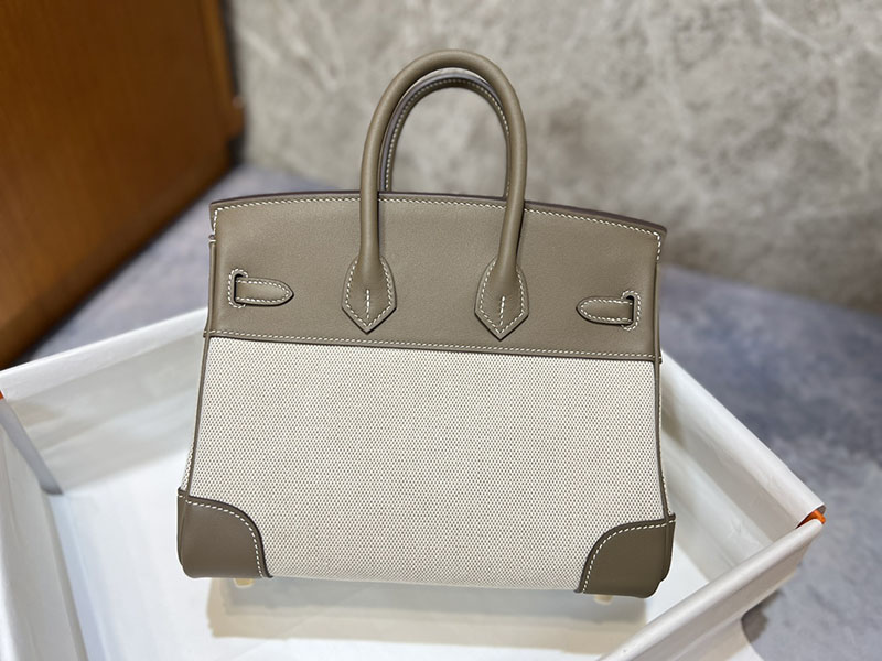 エルメス バーキン25 HERMES バーキン25 キャンバス エトゥープ スイフト/トワルアッシュ ゴールド金具 2627642 エルメス 海外通販 - 画像 (8)