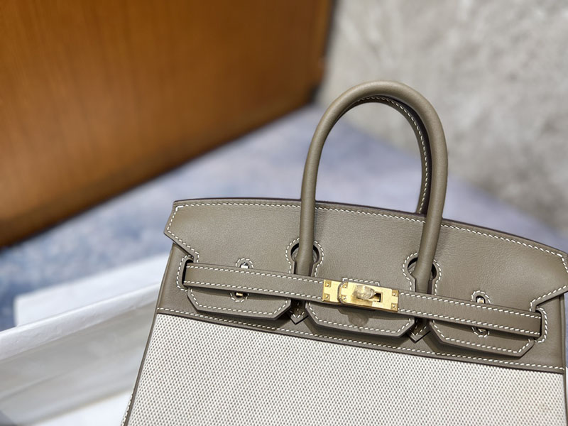エルメス バーキン25 HERMES バーキン25 キャンバス エトゥープ スイフト/トワルアッシュ ゴールド金具 2627642 エルメス 海外通販 - 画像 (7)