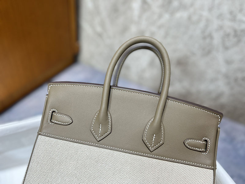 エルメス バーキン25 HERMES バーキン25 キャンバス エトゥープ スイフト/トワルアッシュ ゴールド金具 2627642 エルメス 海外通販 - 画像 (6)