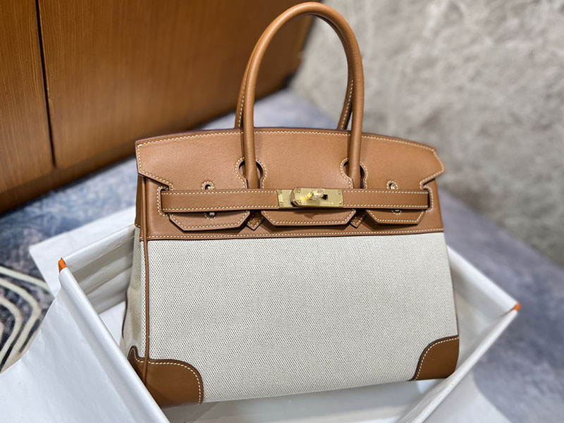 エルメス バーキン 30 ゴールド HERMES バーキン30 キャンバス ゴールド スイフト/トワルアッシュ ゴールド金具 2627643 エルメス 海外通販 - 画像 (9)
